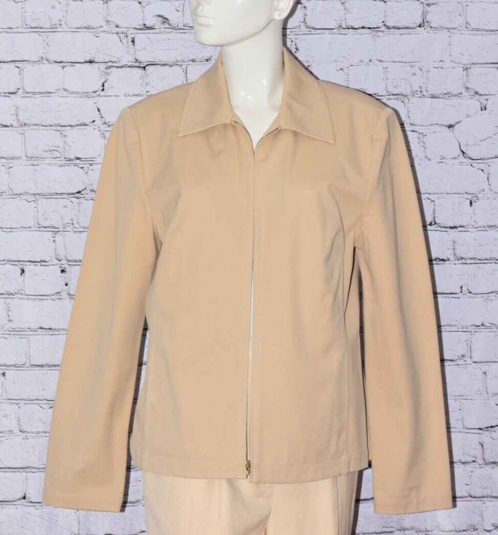 ST. JOHN Sport by Marie Gray Designer Khaki Jacket Size: Small